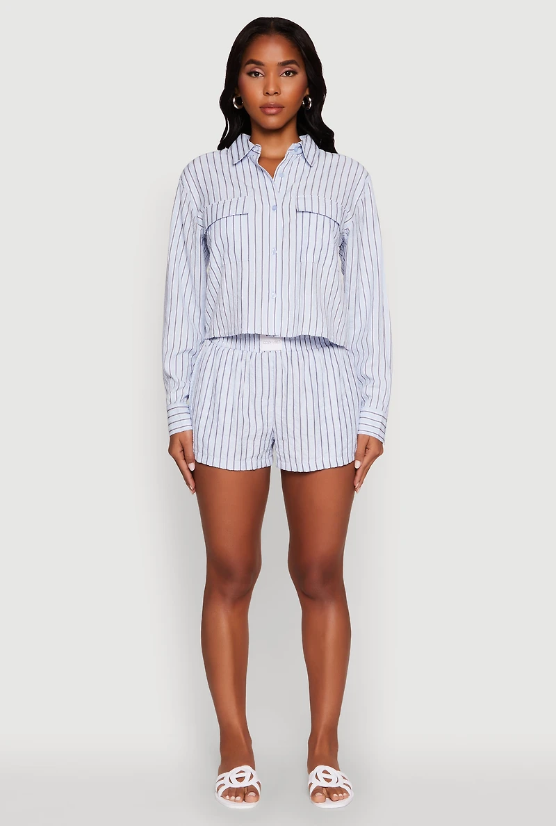 Iris Cozy Vibes Textured Knit Shorts with Pockets