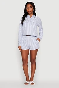 Womens Iris Cozy Vibes Textured Knit Shorts with Pockets, Blue, Size S