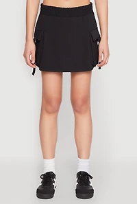 Womens Iris Fleece Cargo Skort, Black, Size S