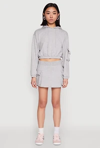 Womens Iris Fleece Cargo Skort, Grey, Size M