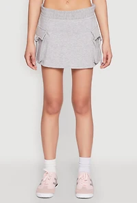 Womens Iris Fleece Cargo Skort, Grey, Size M