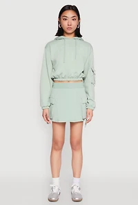 Womens Iris Fleece Cargo Skort, Green, Size S