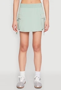 Womens Iris Fleece Cargo Skort, Green, Size S