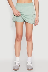 Womens Iris Fleece Cargo Skort, Green, Size S