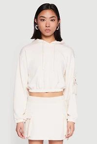 Iris Fleece Cargo Pocket Pullover Hoodie