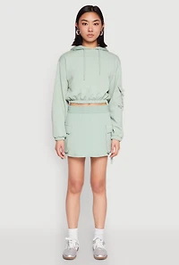 Womens Iris Fleece Cargo Pocket Pullover Hoodie,