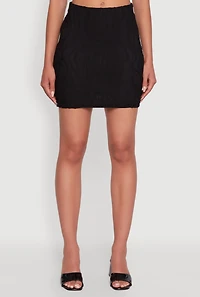 Womens Haute Monde High Waisted Mesh Pencil Skirt, Black, Size L