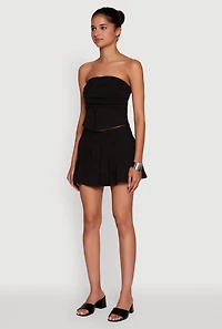 Womens Haute Monde Trendy Pinstripe Strapless Crop Top,