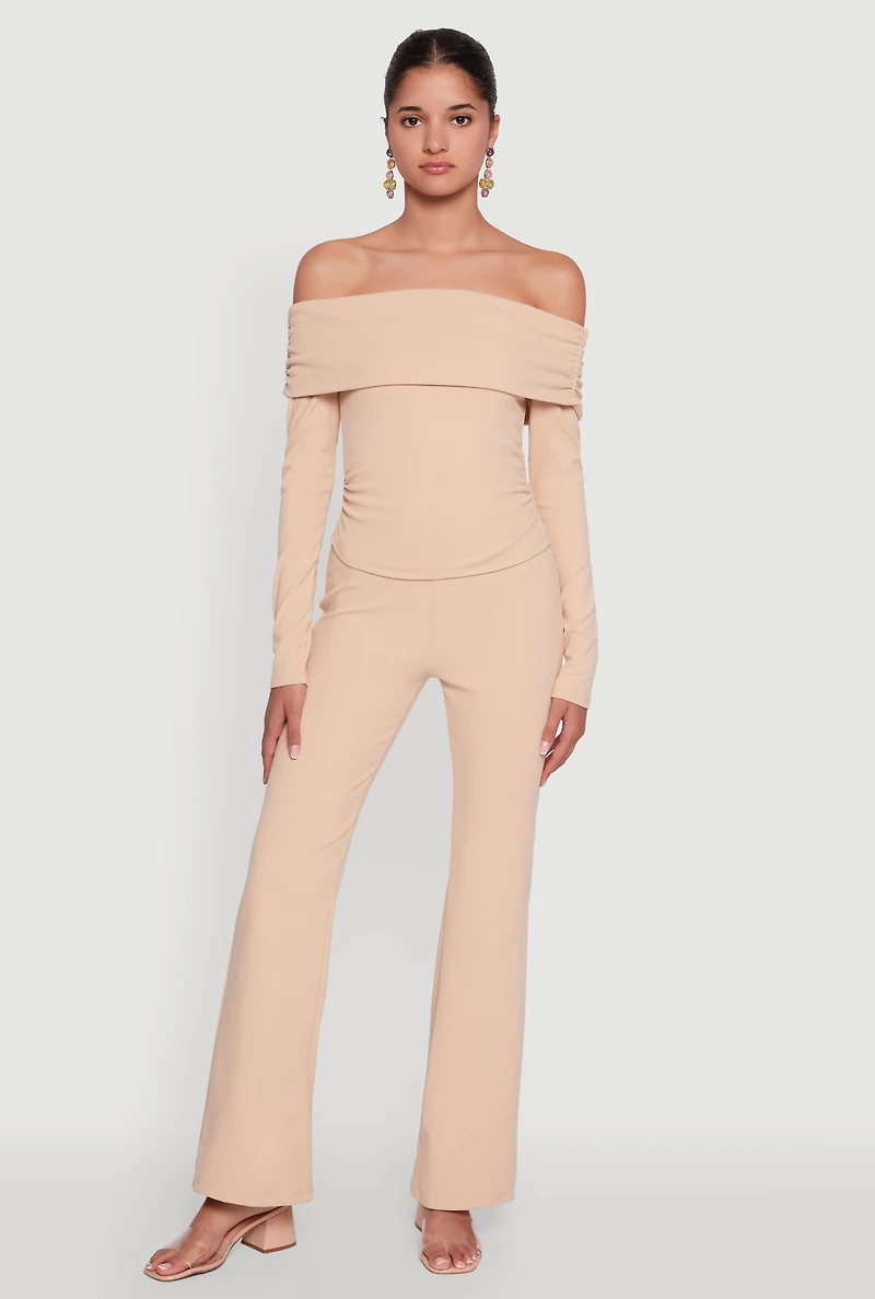 Haute Monde Brushed Knit Boot Cut Pants