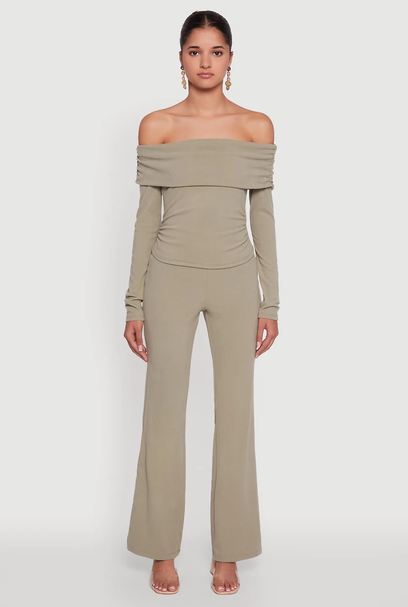 Haute Monde Brushed Knit Boot Cut Pants