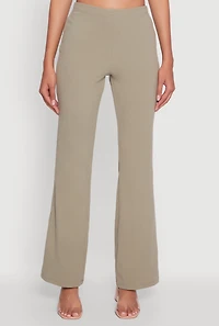 Womens Haute Monde Brushed Knit Boot Cut Pants, Green, Size M