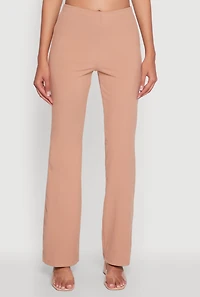 Womens Haute Monde Brushed Knit Boot Cut Pants, Beige, Size M