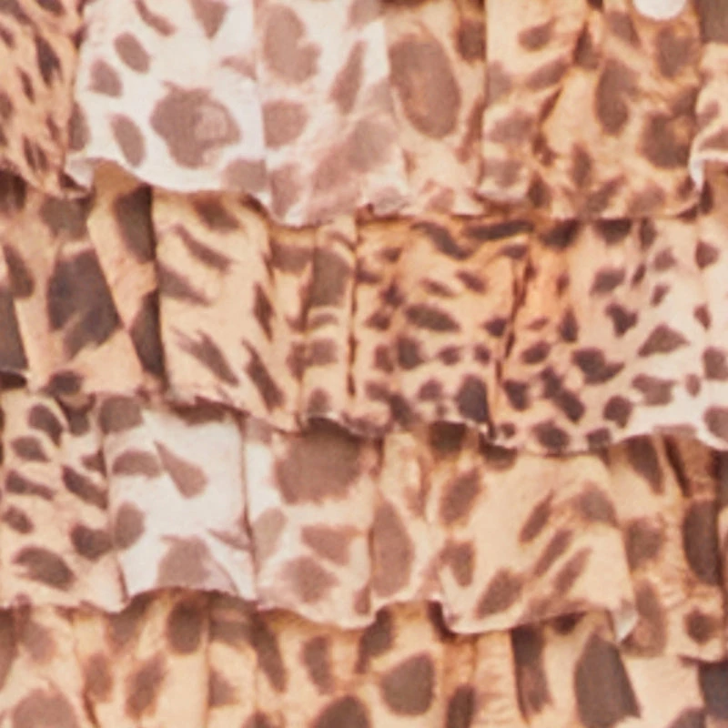 Patterned Ruffle Tiered Cropped Tube Top