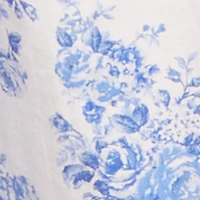 Floral Print Smocked Waist Cropped Pants