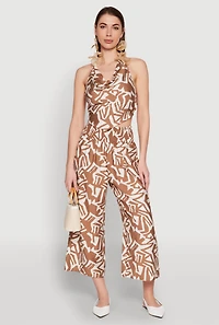 Womens Iris Smock Waist Printed Pattern Culottes,