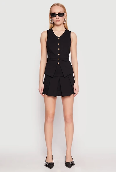 Iris Ponte Pleated Mini Skirt