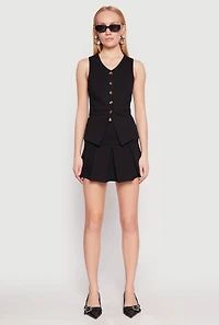 Iris Ponte Pleated Mini Skirt