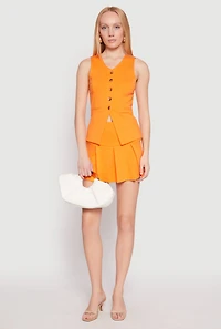 Iris Ponte Pleated Mini Skirt