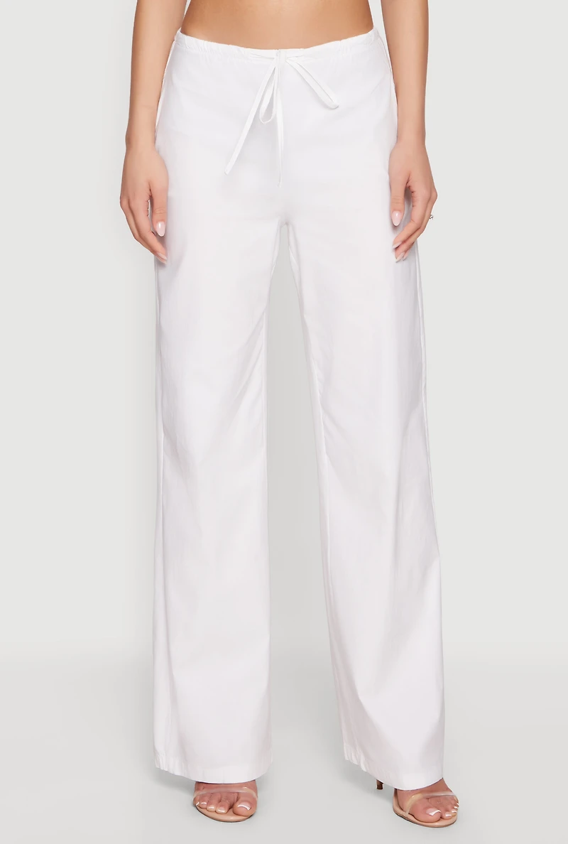 Wide Leg Pull On Drawstring Pants
