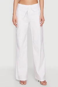 Wide Leg Pull On Drawstring Pants