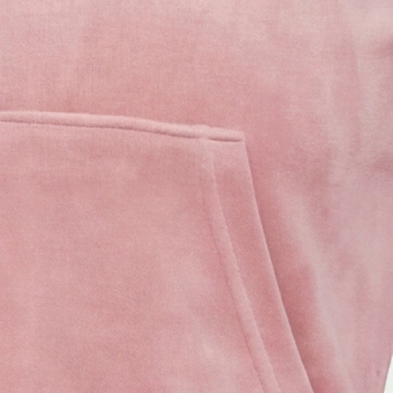 Velour Zip Front Hoodie