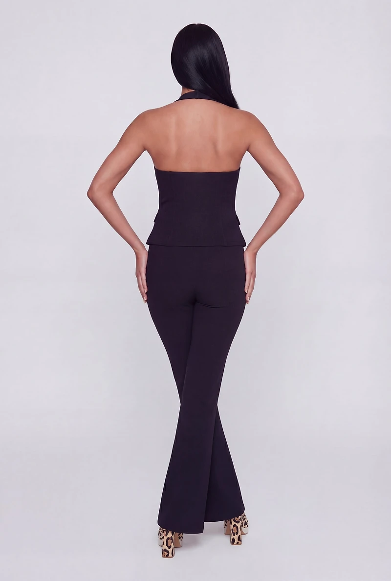 Zip Front Halter Blazer Vest