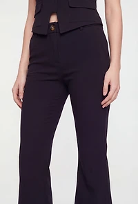 Textured Knit Flare Leg Dress Pants
