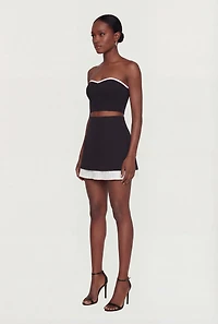 Contrast Trim Crop Tube Top