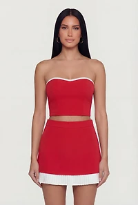 Contrast Trim Crop Tube Top