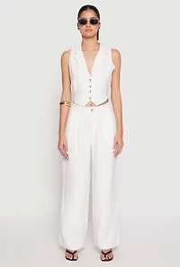 Pinstripe Tie Back Blazer Vest