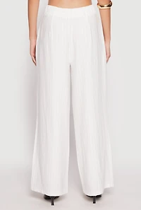 Womens Pinstripe Trousers, White, Size M