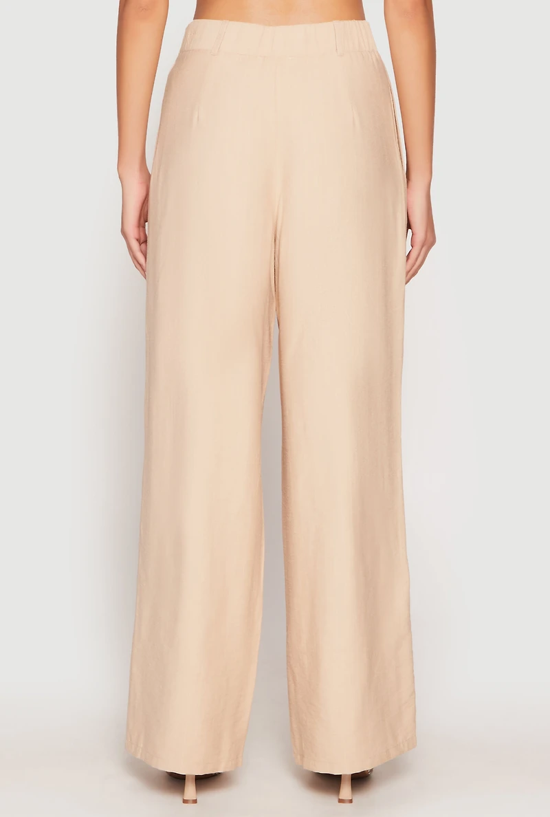 Womens Pinstripe Trousers, Khaki, Size L
