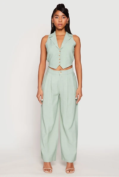 Womens Pinstripe Trousers, L