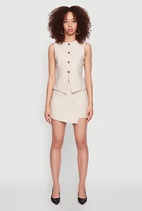 Womens Pinstripe Skort, Khaki, Size M
