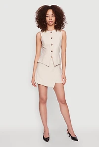 Womens Pinstripe Skort, Khaki, Size M