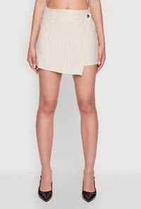Womens Pinstripe Skort, Khaki, Size M
