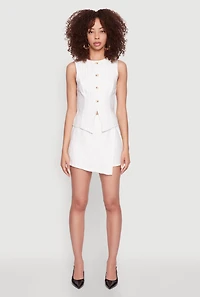 Womens Pinstripe Skort, White, Size M