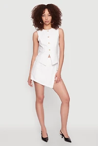 Womens Pinstripe Skort, White, Size M