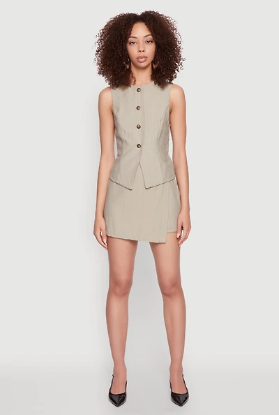 Womens Pinstripe Skort, L