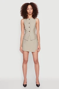 Womens Pinstripe Skort, Green, Size L