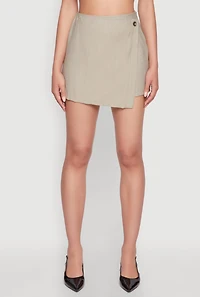 Womens Pinstripe Skort, Green, Size L