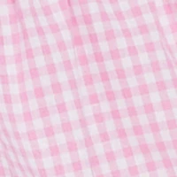 Gingham Lace Trim Tiered Mini Skirt