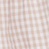 Gingham Lace Trim Tiered Mini Skirt