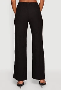 Textured Knit Straight Leg Casual Pants