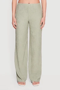 Textured Knit Straight Leg Casual Pants