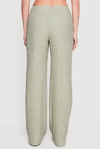 Textured Knit Straight Leg Casual Pants