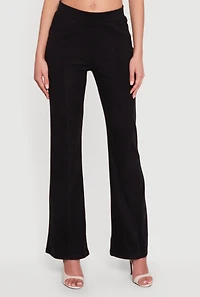 Contrast Trim Pull On Flare Pants