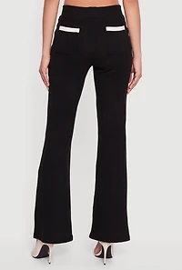 Contrast Trim Pull On Flare Pants