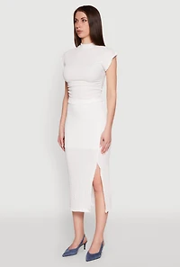 Womens Iris Textured Knit Blouse, White,