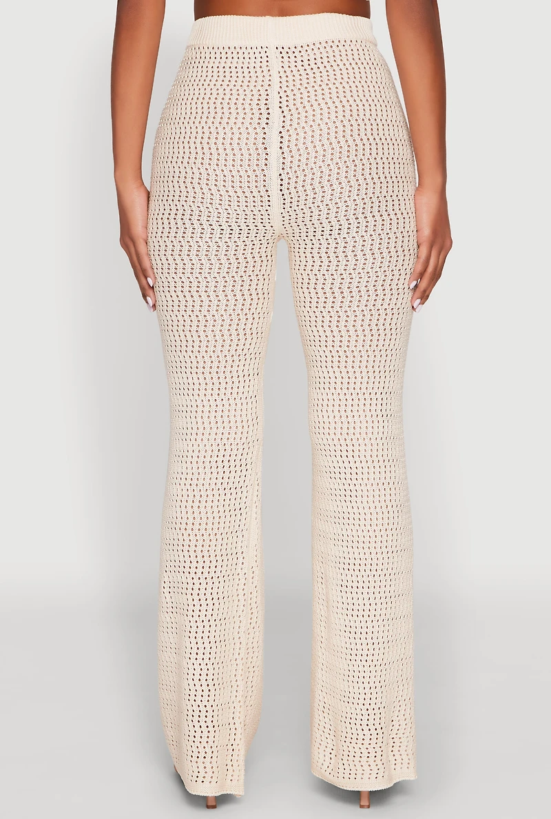 Crochet High Waisted Drawstring Pants
